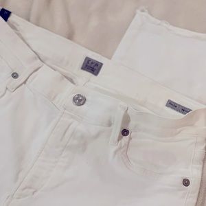 White COH Rocket Skinny High rise with raw hem